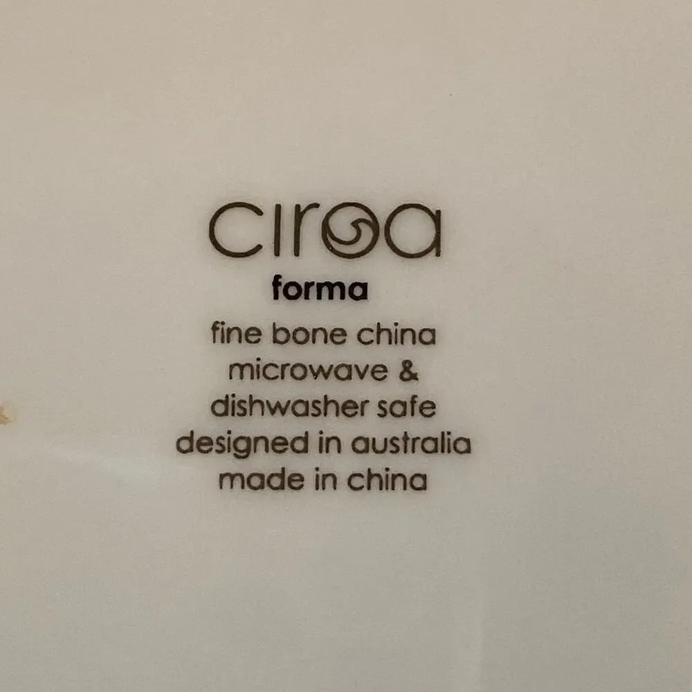 Ciroa FORMA BLACK Fine Bone China Black Floral on White 8